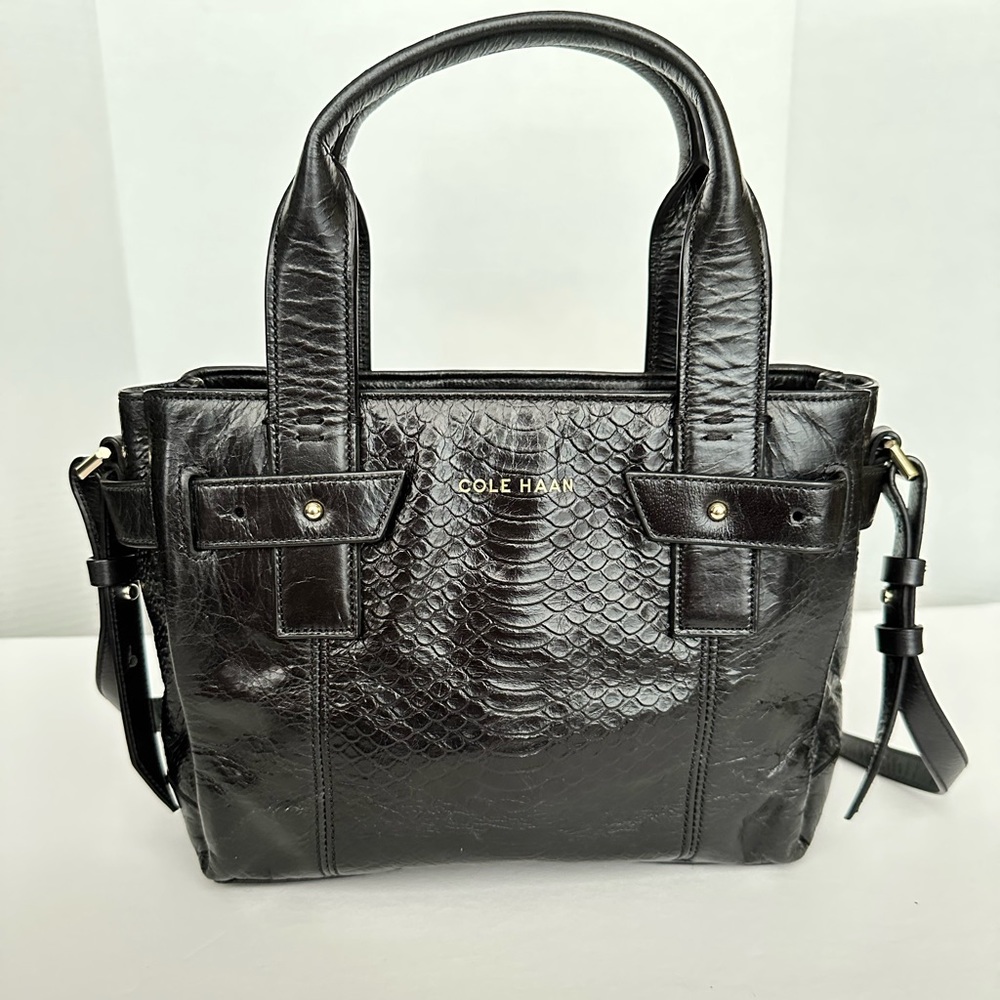 Cole Haan Leather Satchel Bag with removable strap